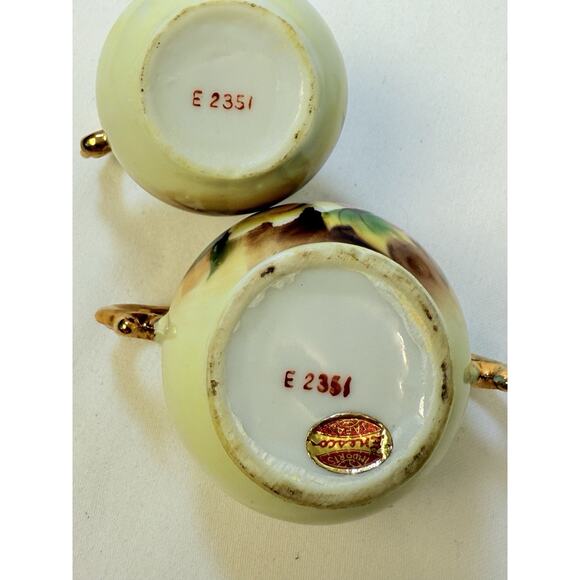 Vintage Enesco Floral With Gold Trim Cream And Sugar Set - Picture 7 of 9